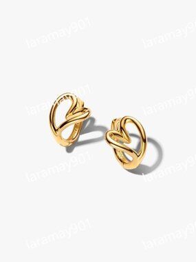 Organically Shaped Heart Small Hoop Earrings